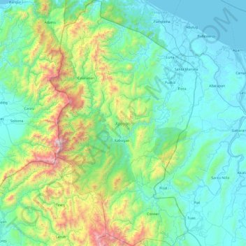 Apayao topographic map, elevation, relief