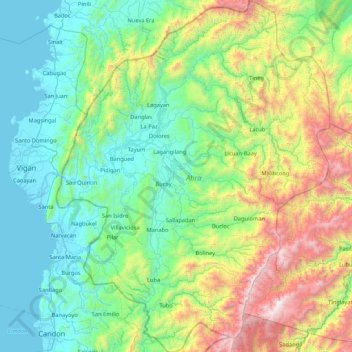 Abra topographic map, elevation, relief
