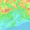 Sant Pere de Ribes topographic map, relief map, elevations map