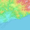 Sitges topographic map, relief map, elevations map
