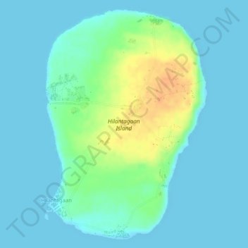 Hilantagaan Island topographic map, elevation, relief