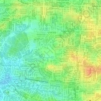 Pasong Tamo Topographic Map Elevation Relief