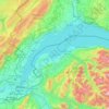 Lake Geneva topographic map, elevation, relief