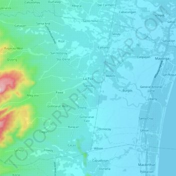 La Paz Leyte Map La Paz Topographic Map, Elevation, Relief