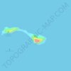 Capones Island topographic map, elevation, relief