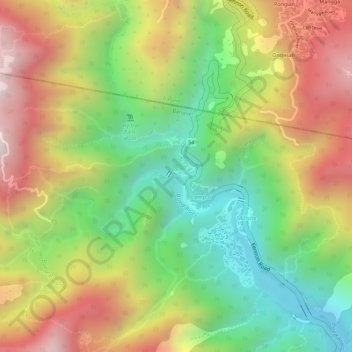 Bued River topographic map, elevation, relief